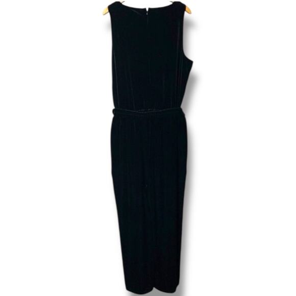Chico's Jumpsuit NWT Women's 3 (XL) Black Velvet Sleeveless Belted Whimsigoth - Picture 2 of 6